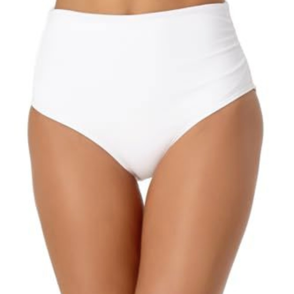 Anne Cole White High-Waist Bikini Bottoms